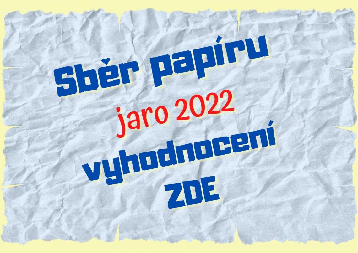 Sběr papíru - jaro 2022