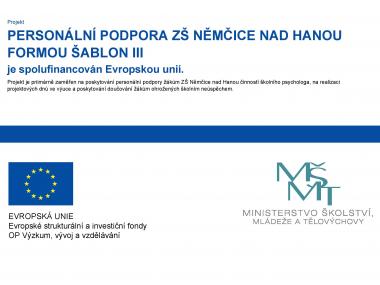 Personální podpora ZŠ Němčice nad Hanou formou šablon III